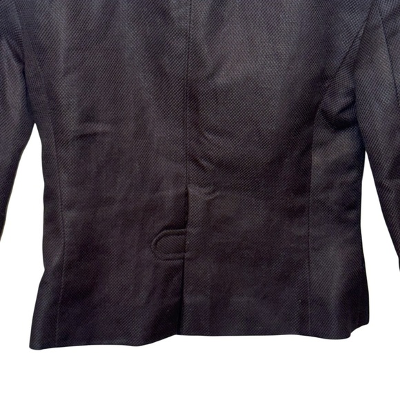 Ann Taylor Black Linen Blend Button-Front Blazer Sz 2 Crop Career Officecore - Picture 10 of 12